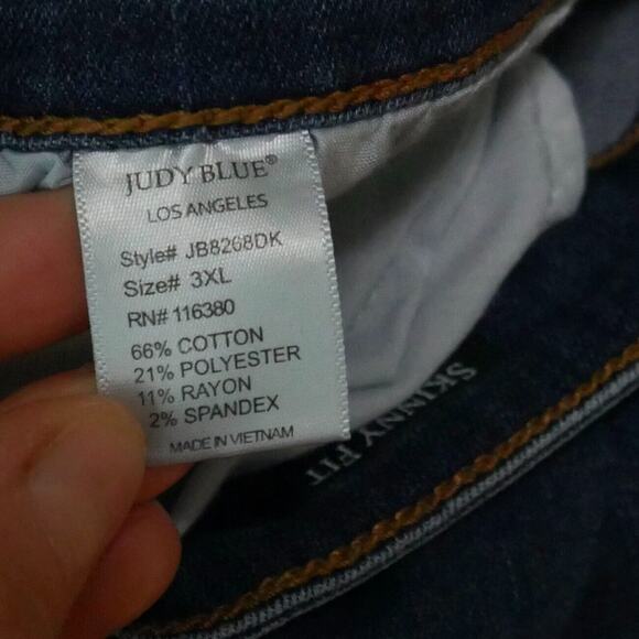 Judy Blue 3XL Jeans Skinny Fit Distressed Denim Plaid Contrast Grunge Western - Picture 11 of 11